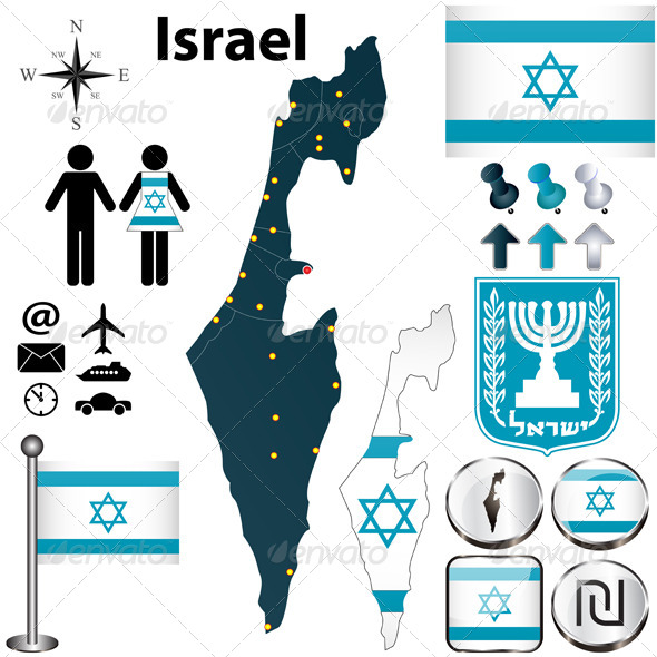 Clipart map of israel